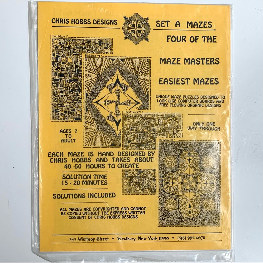 Chris Hobbs Designs - Set A Mazes: Four of the Maze Masters Easiest Mazes